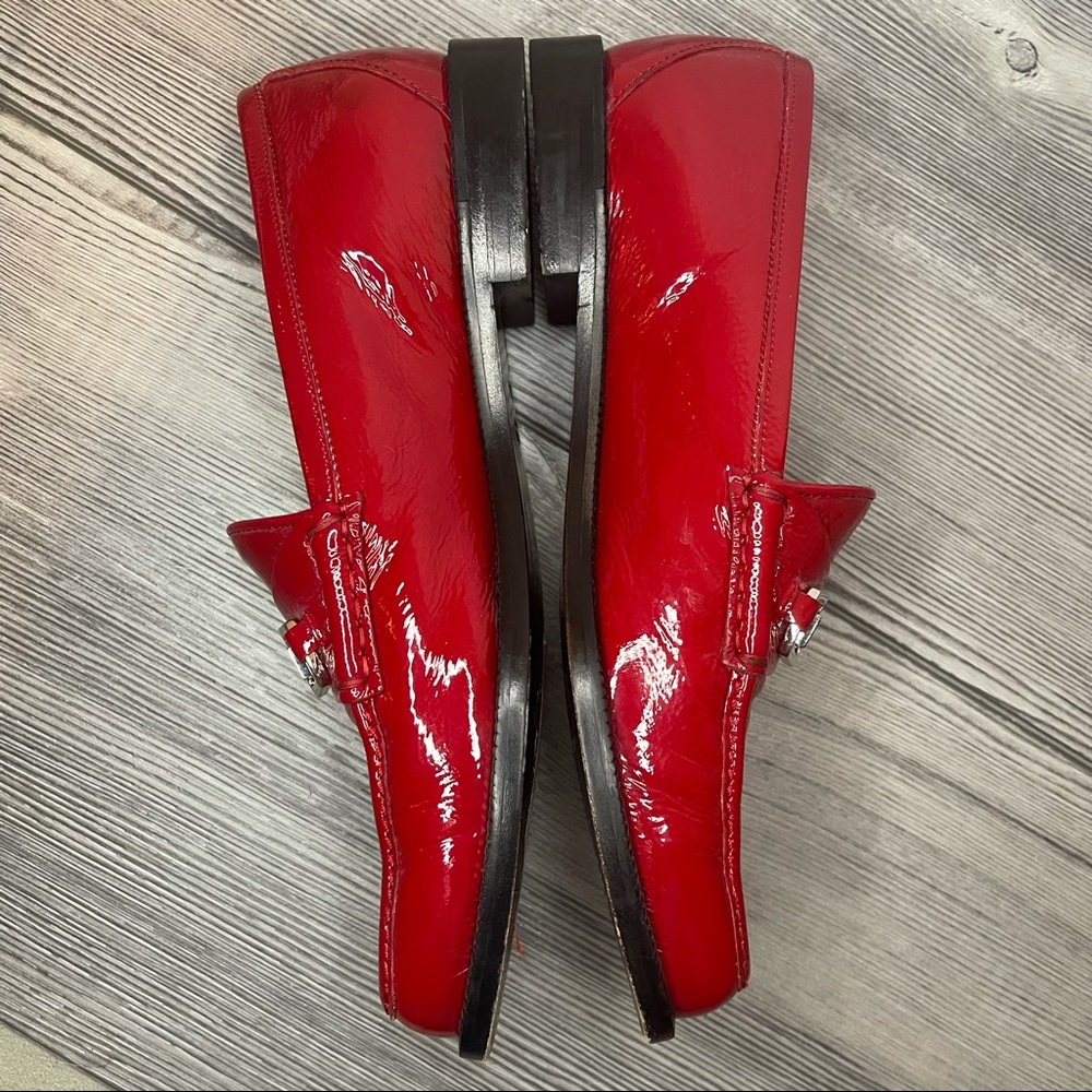 Gucci Red Patent Leather Horsebit Loafers for Women - Picture 5 of 12